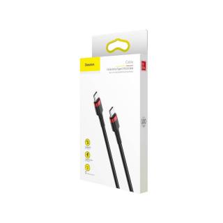 Baseus Type-C Cafule PD2.0 60W gyorstöltő kábel, (20V 3A) 1m, piros/fekete (CATKLF-G91)