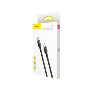Baseus Type-C Cafule PD2.0 60W gyorstöltő kábel, (20V 3A) 1m, szürke/fekete (CATKLF-GG1)