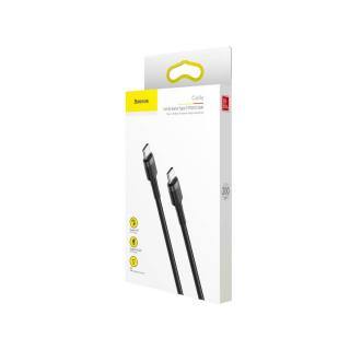 Baseus Type-C Cafule PD2.0 60W gyorstöltő kábel, (20V 3A) 2m, szürke/fekete (CATKLF-HG1)