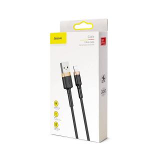 Baseus USB - Lightning Cafule kábel, 2A, 3m, arany/fekete (CALKLF-RV1)