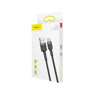 Baseus  USB - Type-C Cafule kábel, 2A, 3m, szürke/fekete (CATKLF-UG1)
