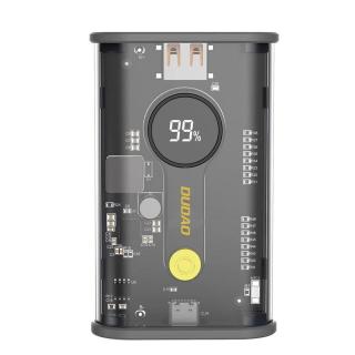Dudao Power Bank K16 digitális kijelzővel C+U, PD 22.5W, 10000 mAh Type-C kábellel, fekete