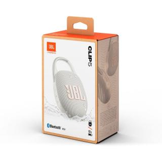 JBL CLIP 5 Bluetooth vezeték nélküli hordozható hangszóró, fehér EU