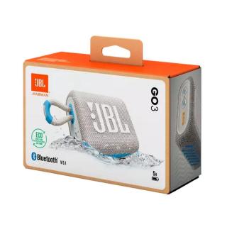 JBL Go 3 Eco hordozható Bluetooth hangszóró, fehér EU