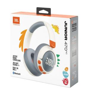 JBL JR470NC Bluetooth zajszűrős fejhallgató gyerekeknek, fehér EU