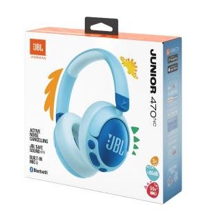 JBL JR470NC Bluetooth zajszűrős fejhallgató gyerekeknek, kék EU
