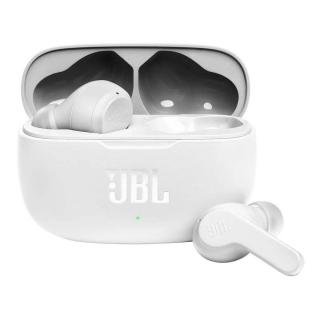 JBL Wave 200 TWS Bluetooth vezeték nélküli fülhallgató, mély basszus, IPX2, érintésvezérlés, fehér E