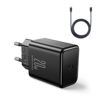 Joyroom Travel Charger gyorstöltő, PD 20W, 1 m Type-C - Lightning kábellel, fekete (JR-TCF06)