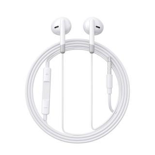 Joyroom vezetékes fülhallgató mikrofonnal, 3.5mm Jack, fehér EU (JR-EW01)