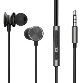 Joyroom vezetékes fülhallgató mikrofonnal, 3.5mm, sötétszürke EU (JR-EW03)