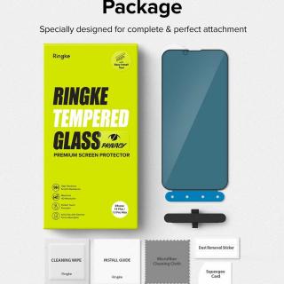 Ringke iPhone 14 Plus/13 Pro Max kijelzővédő, edzett üveg, betekintés elleni védelem, felhelyező sablonnal, Fekete