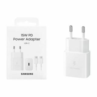 Samsung EP-T1510N 15W hálózati/fali töltő, USB Type-C - Type-C kábellel (1m) fehér EU
