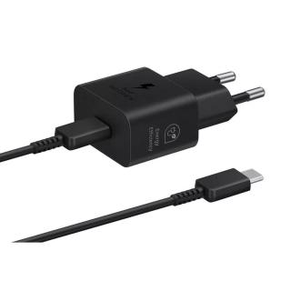 Samsung Travel Charger 25W PD 3.0 hálózati töltőfej Type-C - Type-C kábellel (1m), fekete EU (EP-T25