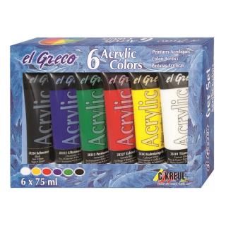 Akrilfesték El Greco / szett 6 x75  ml (Akrilfesték KREUL)