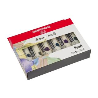 Akrilfesték készlet AMSTERDAM dream and create Pearl 6 x 20 ml
