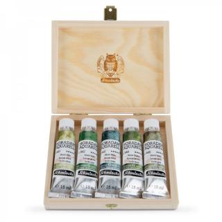 Akvarell festékkészlet tubusban Schmincke Super Granulation 5x15ml  | Set forest