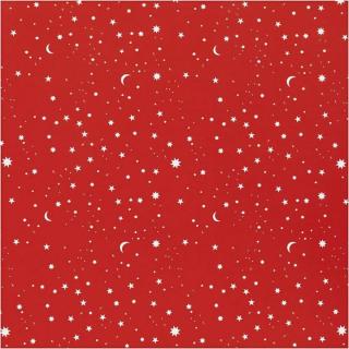 Csomagolópapír  | vörös Stars and moons 50 cm x 5 m