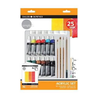 Daler Rowney akril készlet 25 db tartozékkal