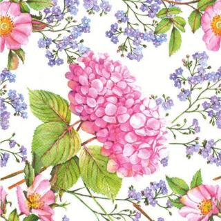 Decoupage szalvéta Hydrangea and Forget-Me-Not Flowers - 1 db ()