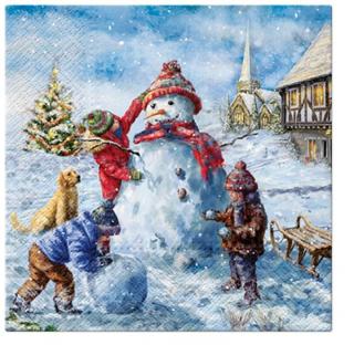 Decoupage szalvéta Snowman Fun - 1 db (Decoupage szalvéták)