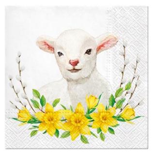 Decoupage szalvéták Lamb with Wreath - 1 db (húsvéti decoupage)