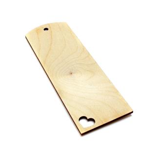 Fa könyvjelző - szíves  - 15 x 5 cm (fa termékek furnérból)