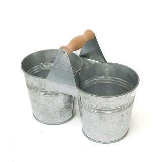 Fém dupla vödörke 22x11 cm (cink edény)