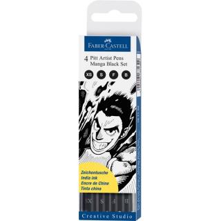 Filctollak Art Pen PITT Manga Black - szett Etui 4db [B. F. S. XS] ()