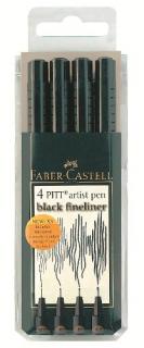 Filctollak Art Pen PITT szett 4 [XS.S.F.M] fekete (Faber)