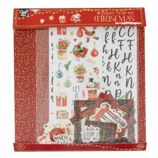 Karácsonyi scrapbooking készlet piros színben