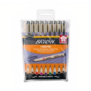 Kreatív toll készlet SAKURA Pigma Brush / 9 részes (kreatív)