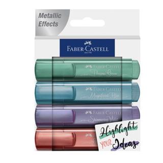 Metalikus szövegkiemelő készlet Faber-Castell 4 db (metalikus)