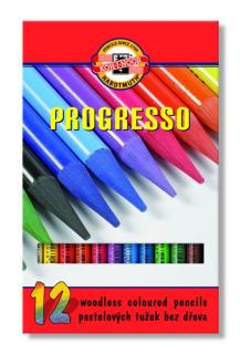 PROGRESSO Lakkozott  pasztelceruza készlet / 12 darabos szett ()