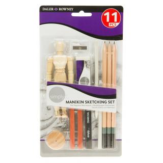 Vázlatkészítő készlet Daler-Rowney modellbábbal / 11 részes