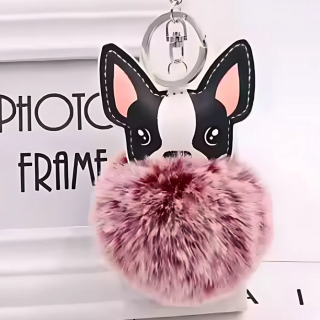 Bordó pompom kulcstartó