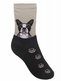 Bulldog arcképes zokni színes mancsokkal 39-42-ig