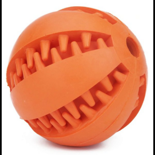 Denta Fun menta ízesítésű fogtisztító gumilabda, 7 cm, narancssárga
