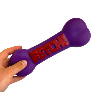 FETCH Rágható Gumi Sípoló Csont Kutyajáték, 24 cm, Lila