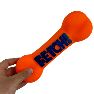 FETCH Rágható Gumi Sípoló Csont Kutyajáték, 24 cm, Narancssárga