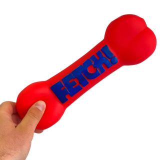 FETCH Rágható Gumi Sípoló Csont Kutyajáték, 24 cm, Piros