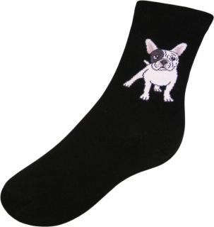 Francia bulldog fej mintás, pamut zokni (39-42-ig)