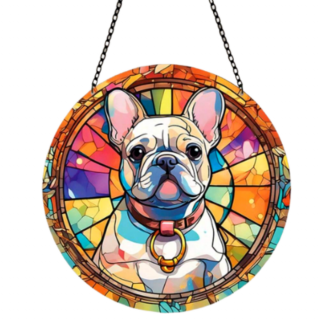 Francia bulldog mintás napfogó (suncatcher)