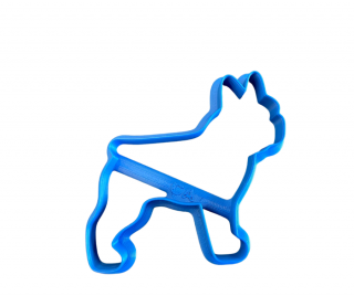 Francia bulldog mintás sütemény kiszúró, kék