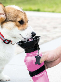 Hordozható kutya itató palack, rózsaszín