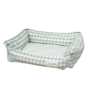 Kisállat fekhely, XL méret, kockás világoszöld színben kutya / macska