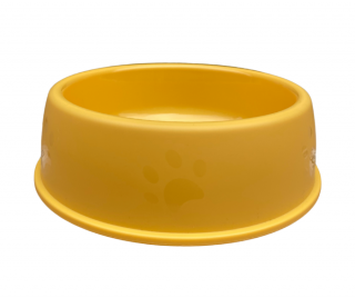 Mancs mintás műanyag kutyatál, 500 ml, sárga