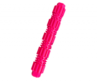Természetes gumibot fogtisztító kutyajáték, 22 cm, pink