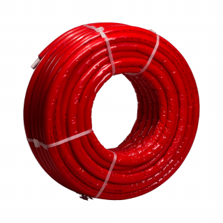 MLC S4 PE-RT/Al/PE-RT ötrétegû csõ, szigetelt, piros, 16x2mm (100m/tek)