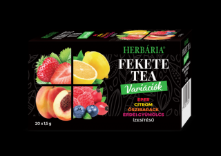Herbária Fekete tea mix- Fekete tea erdei gyümölcs, barack, citrom, eper variáció