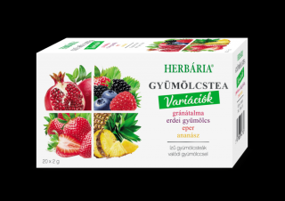 Herbária gránátalma, erdeigyümölcs, eper, ananász filteres gyümölcstea variáció
